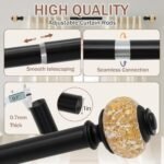 1-Inch Adjustable Curtain Rod Set with Luxury Crystal Finials for Bedroom & Living Room (Black Gold, 28-52 in) - Image 4