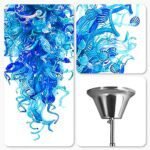 Modern Blown Glass Chandelier Pendant Light for Dining Room, Foyer, Bedroom, and Staircase (Blue-2, 28''L x 48''W) - Image 3