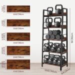 BATHWA 5-Tier Rustic Industrial Ladder Bookshelf, 59''H x 24''W, Ideal for Living Room, Bedroom, or Home Office. - Image 3