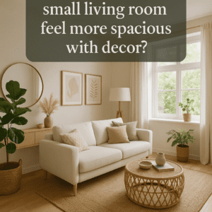 How can I make a small living room feel more spacious with decor?