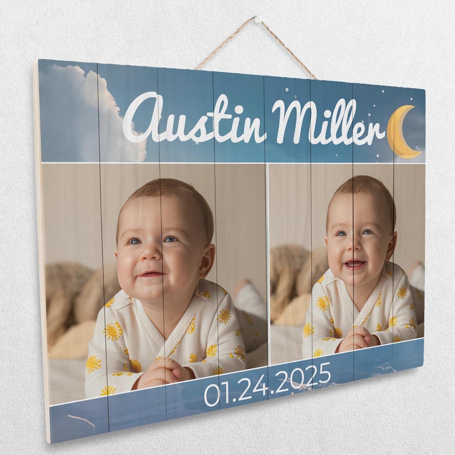 We Adore This Rustic Wooden Nursery Keepsake Art