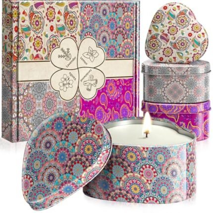 WarmEmbrace Scented Candles, 4 Pack Candles for Women, Candle Set 4 Different Scents, Natural Ingredients Soy Candle for Home, Present for Women