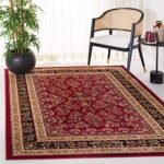 SAFAVIEH Area Rug 6x9 - Lyndhurst Collection - Red & Black, Traditional Oriental Design, Non-Shedding & Easy to Clean, Ideal for Living Room, Bedroom, Dining Space (LNH331B)