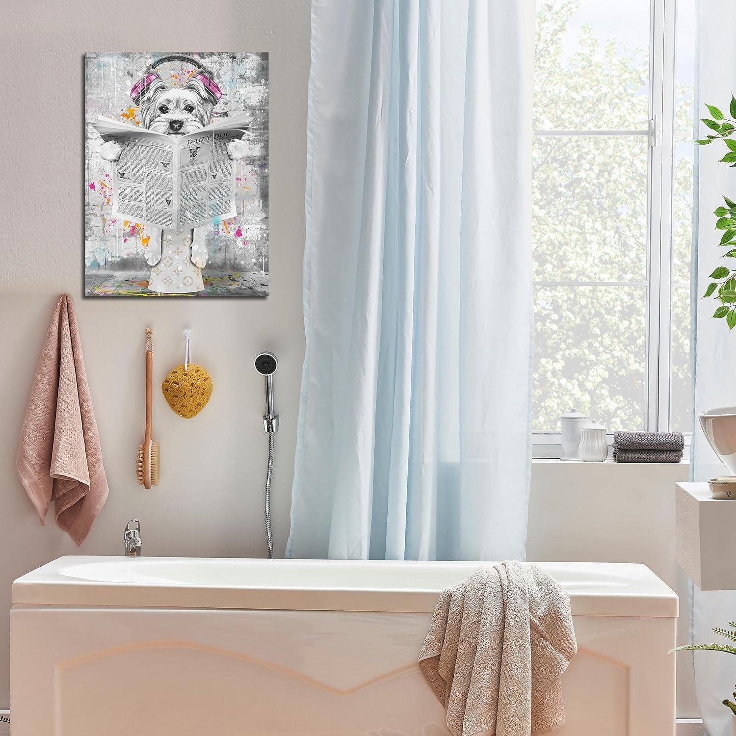 We Review: ENTANUB's Hilarious Dog Bathroom Canvas Art