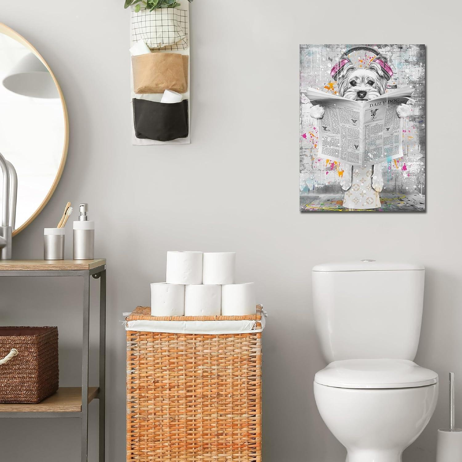 We‍ Review: ENTANUB's Hilarious ‍Dog Bathroom ‍Canvas Art