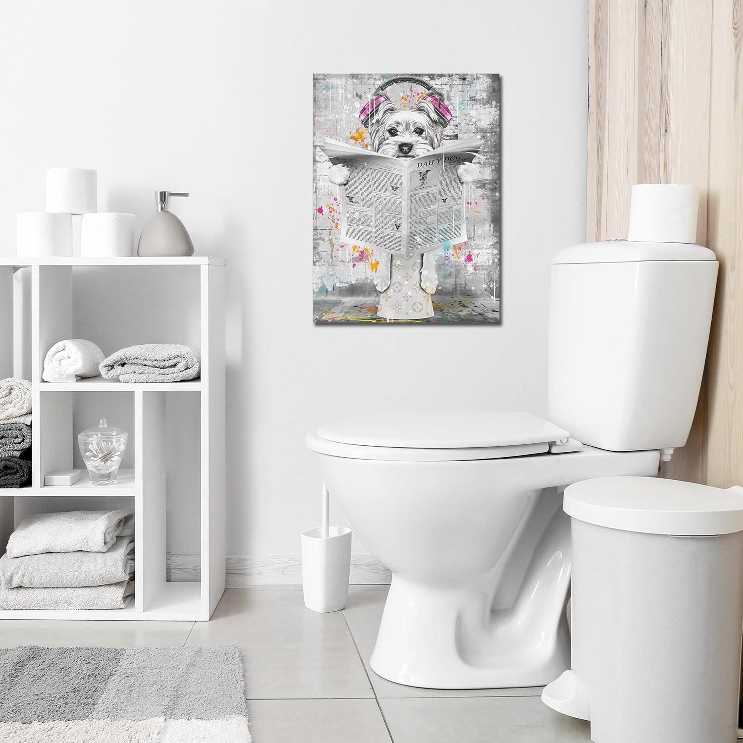 We Review: ENTANUB's Hilarious ⁢Dog Bathroom Canvas Art