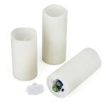 Hanzim 9-Piece Ivory Flameless LED Pillar Candles Set with Remote & 24-Hour Timer (2.2''x4-9'') - Image 6