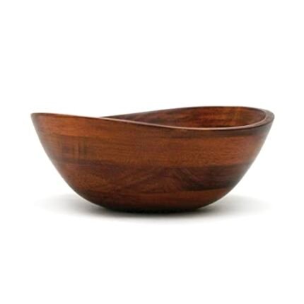 Lipper International Cherry Finished Wavy Rim Beechwood Serving Bowl for Fruits or Salads, Matte, Small, 7.5" x 7.25" x 3", Single Bowl, 30.43Fl oz
