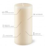 Ivory Pillar Candles Set - 12 Pack Assorted Sizes (2.8x4, 6, 8 Inch) Unscented, Dripless & Smokeless for Home Decor, Emergencies & Holiday Dinners. - Image 7