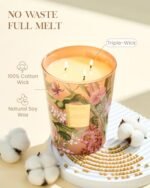 M&SENSE 35oz Peony & Blush Suede Candles: Non-Toxic, Long-Lasting, Cozy Gifts for All. - Image 3