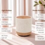 ZmarKraft 200ml Essential Oil Diffuser with Fabric Cover & Night Light | Ultrasonic Humidifier for Bedroom (Light Brown) - Image 2