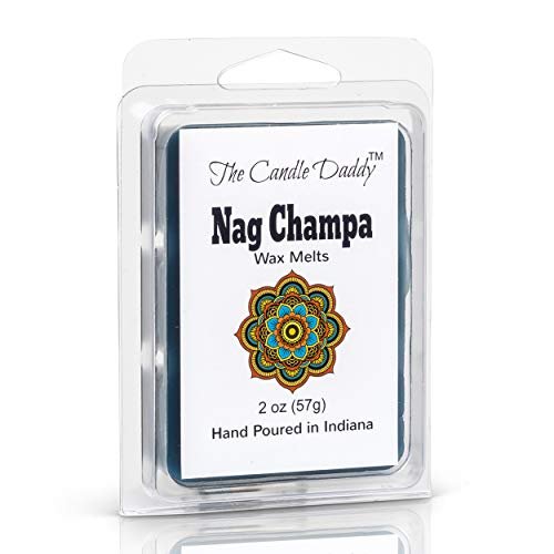 Candle Daddy Nag Champa Scented Wax Melts - 2 oz The Candle Daddy Nag Champa Incense Scented Melt- Maximum Scent Wax Cubes/Melts- 1 Pack -2 Ounces- 6 Cubes