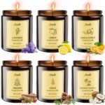 SVECKE 6 Pack 42oz Fall Scented Candles, Soy Wax Candles for Home, Aromatherapy Candle Gift Set for Women Men, Long Lasting Jar Candles, Ideal for Birthdays Holidays