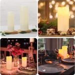 Hanzim 9-Piece Ivory Flameless LED Pillar Candles Set with Remote & 24-Hour Timer (2.2''x4-9'') - Image 3