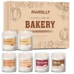 Bakery Candles Set, 6 Pack Fall Winter Candles for Home Scented, Candle Gift Set,Soy Wax Long Lasting Jar Candle of Pumpkin Pie, Coffee Cake,Gingerbread,Chocolate Cookie,Cherry Cheesecake Aromatherapy