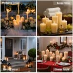 Ivory Pillar Candles Set - 12 Pack Assorted Sizes (2.8x4, 6, 8 Inch) Unscented, Dripless & Smokeless for Home Decor, Emergencies & Holiday Dinners. - Image 6